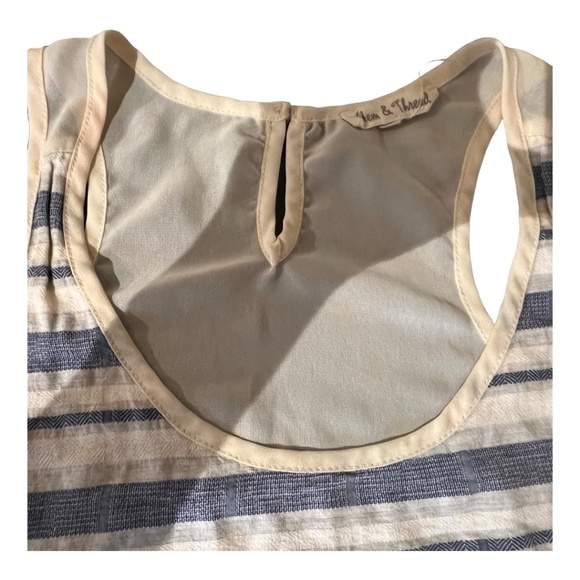 Blue/ white stripe with sheer back. Woman’s size medium - Picture 3 of 4